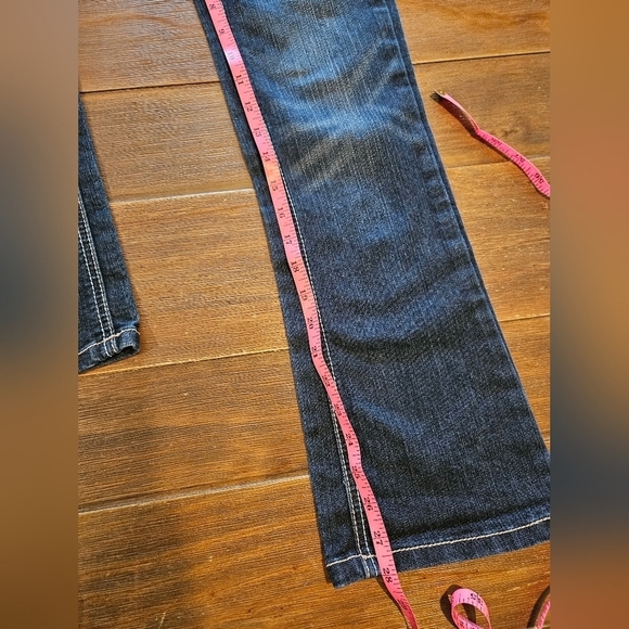 JUSTICE GIRL'S BOOTCUT MID-RISE OUTWARD STITCHING DETAIL SUPERCUTE JEANS SIZE 12 - Picture 16 of 16